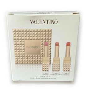 Valentino Lipstick Trio with reusable gold clutch